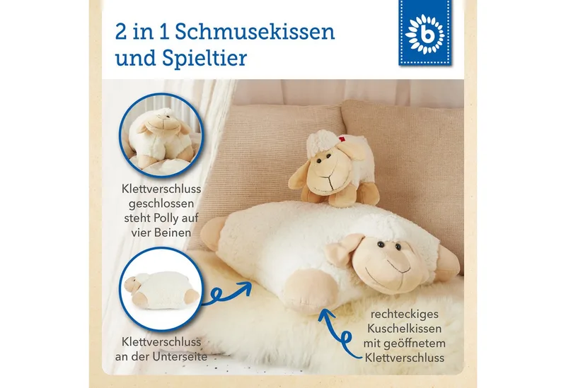 Kuscheltier Bieco XXL Schaf Kuscheltier 45 cm fra Bieco i Hvid – produktbillede 4 af 5