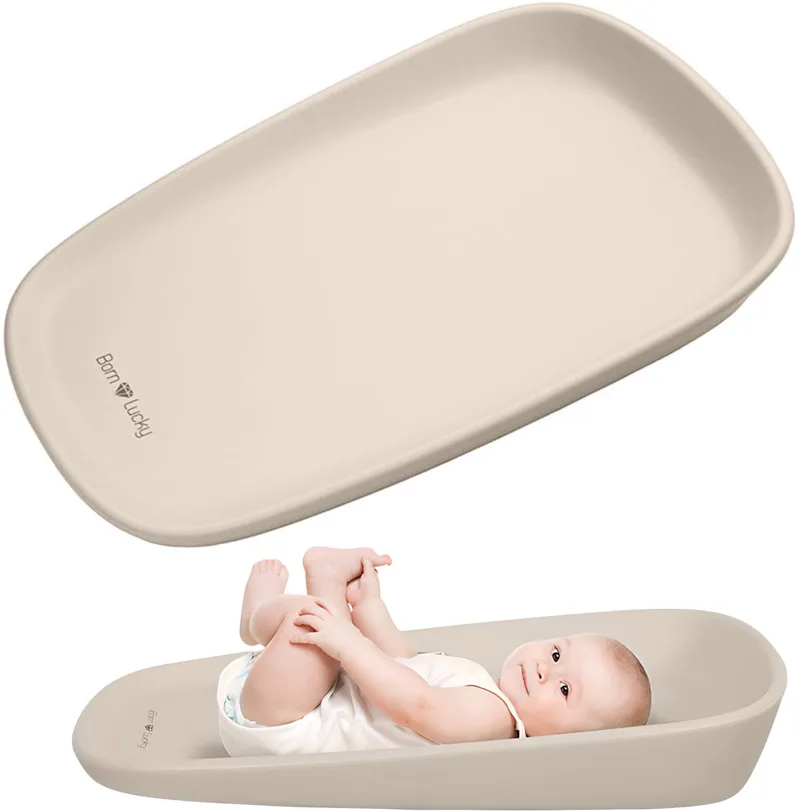 Aankleedkussen Baby / Verschoonkussen Baby - 68x43 cm - Clay by Born Lucky in Beige – product photo