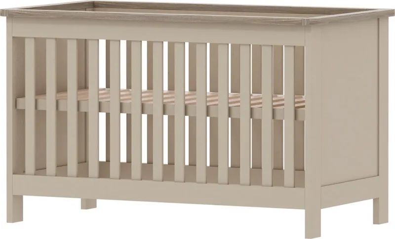 ® Baby Bed / Ledikant Geneve 60x120 cm Verstelbare Bodem - Clay van Born Lucky in Geneve Beige – productfoto
