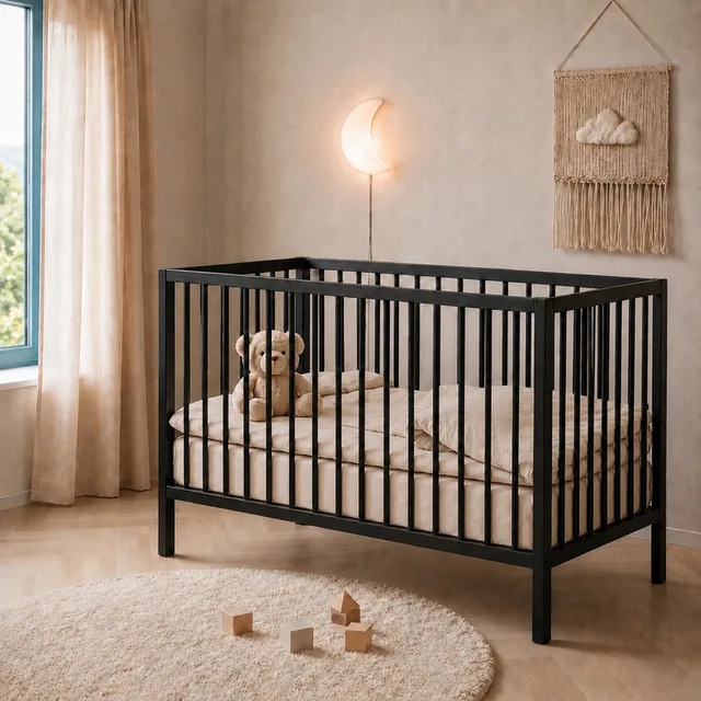 Baby Bed / Ledikant Mees 60x120 cm Met Verstelbare Bodem & Massief Hout