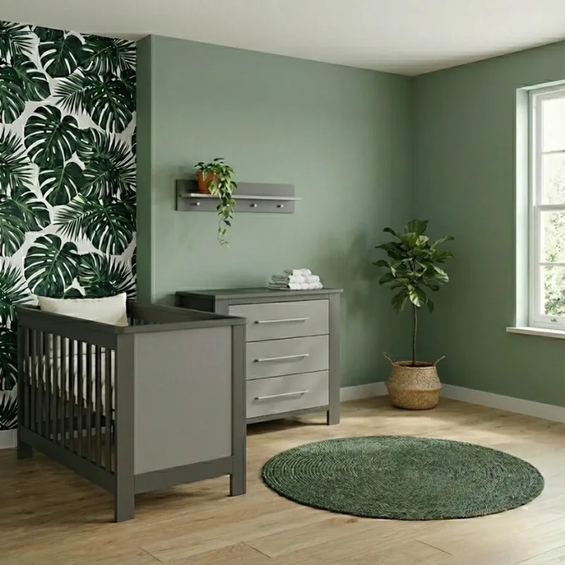 Barolo Babykamer 2-Delig – Ledikant en Commode – Vanaf Geboorte tot ca. 2,5 Jaar by Born Lucky in Grey – product photo