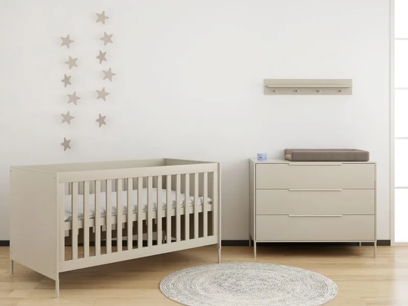 Belmond Meegroei Babykamer 2 Delig Compleet – Baby bed 70x140 cm & Commode by Born Lucky in Clay – product photo