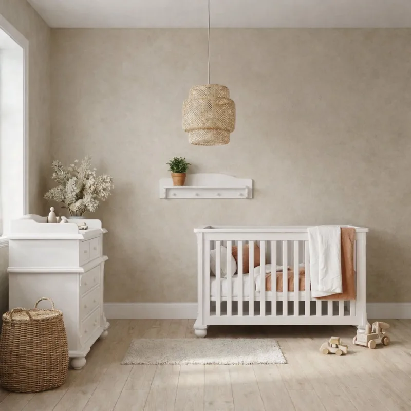 Bristol Babykamer 2-Delig – Ledikant en Commode – Vanaf Geboorte tot ca. 2,5 Jaar van Born Lucky in Wit – productfoto
