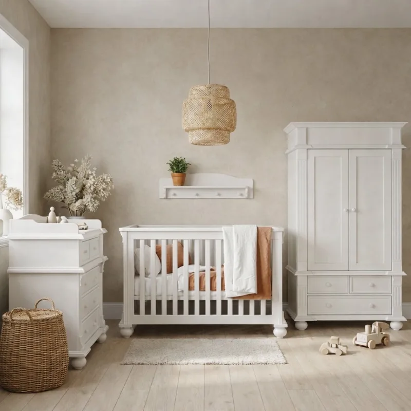Bristol Babykamer 3-Delig – Ledikant, Commode en Kast – Vanaf Geboorte tot ca. 2,5 Jaar de Born Lucky en Blanc – photo produit