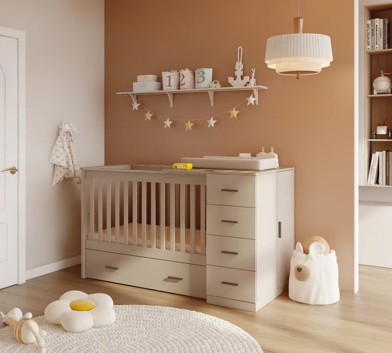 ® Combi Ledikant Memphis Clay by Born Lucky in Brown – product photo