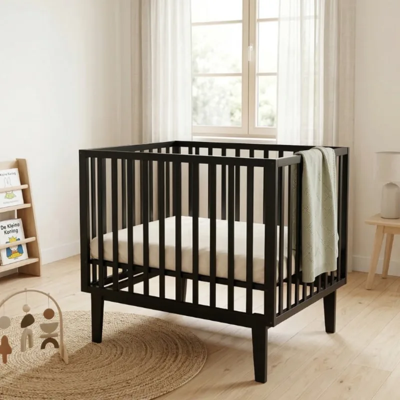 Cubo Baby Box / Babybox / Kinderbox – 100x80 cm – Verstelbare Bodem de Born Lucky en Noir – photo produit
