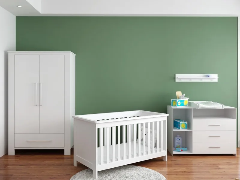 Jim Meegroei Babykamer 3-Delig – Ledikant, Commode en Kast – Vanaf Geboorte tot ca. 5 Jaar by Born Lucky in White – product photo