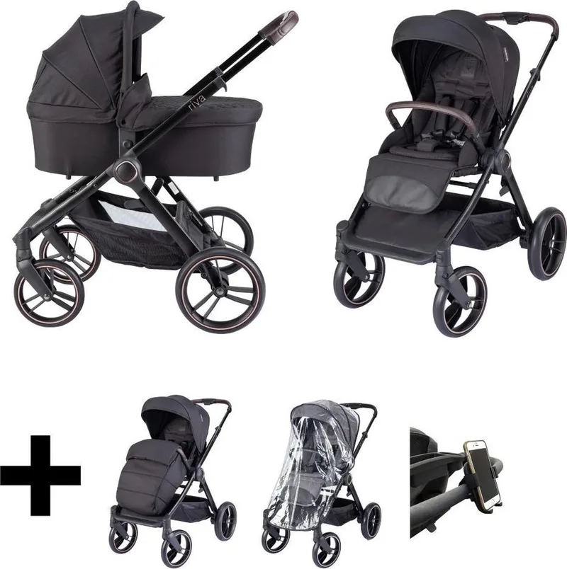 Kinderwagen 2 in 1 Riva - Black de Born Lucky en Rose – photo produit