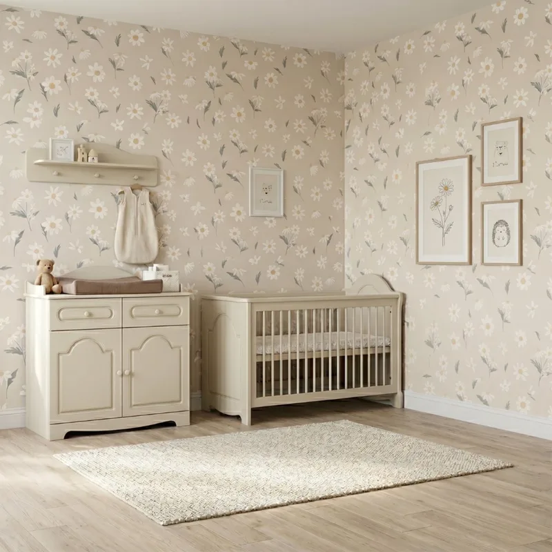 Lille Babykamer 2-Delig – Ledikant 60x120 cm en Commode – Clay – Moderne Babykamer de Born Lucky en Beige – photo produit