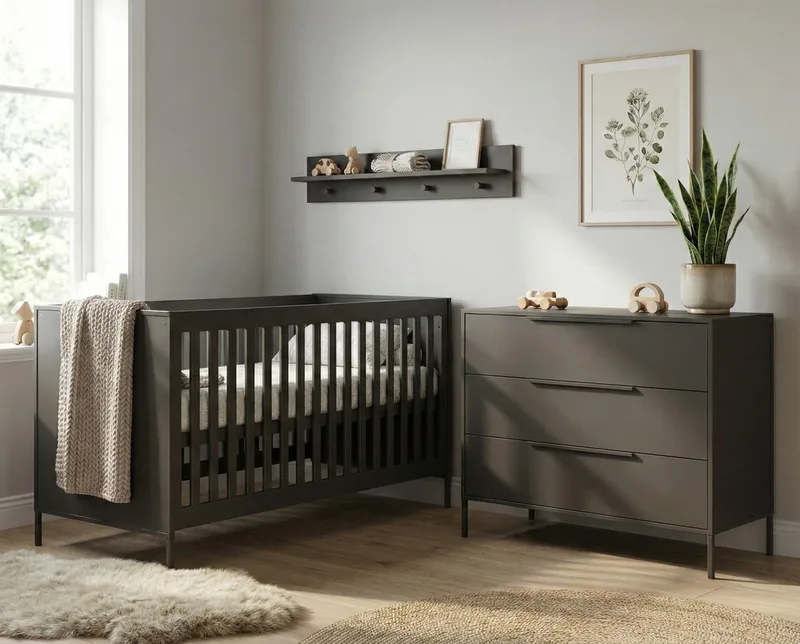 Lissabon Meegroei Babykamer 2-Delig – Ledikant en Commode – Vanaf Geboorte tot ca. 5 Jaar de Born Lucky en Marron – photo produit
