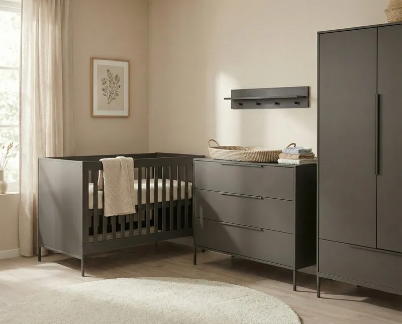 Lissabon Meegroei Babykamer 3-Delig – Ledikant, Commode en Kast – Vanaf Geboorte tot ca. 5 Jaar de Born Lucky en Marron – photo produit