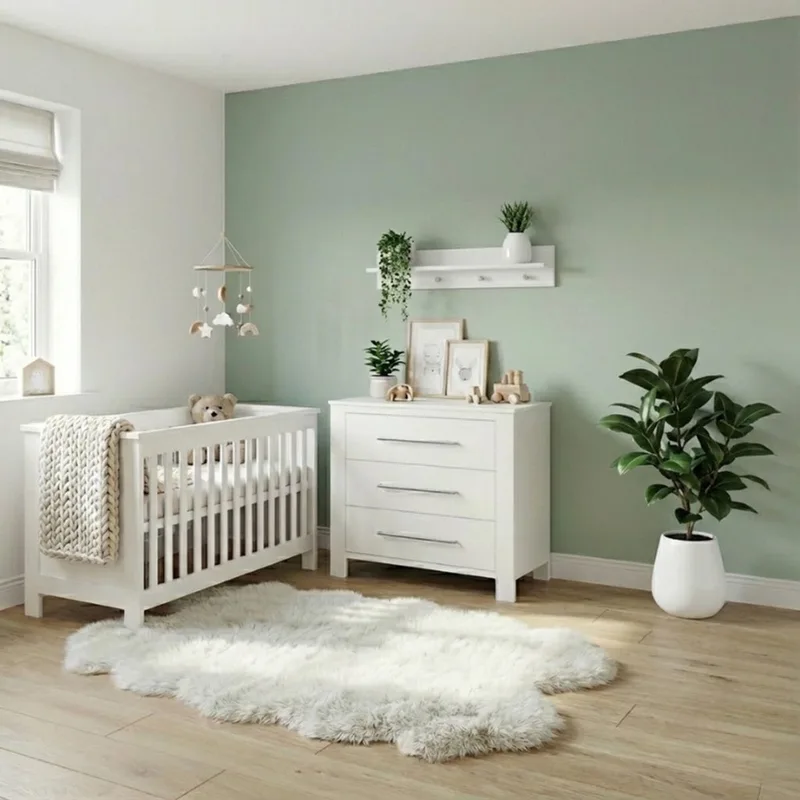 Noel Babykamer 2-Delig – Ledikant en Commode – Vanaf Geboorte tot ca. 2,5 Jaar de Born Lucky en Blanc – photo produit