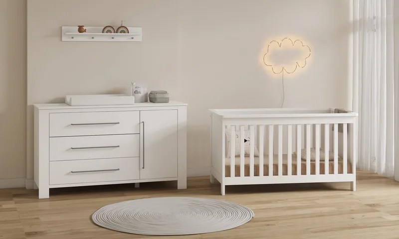 Noel Meegroei Babykamer 2-Delig – Ledikant en XL Commode – Vanaf Geboorte tot ca. 5 Jaar de Born Lucky en Blanc – photo produit