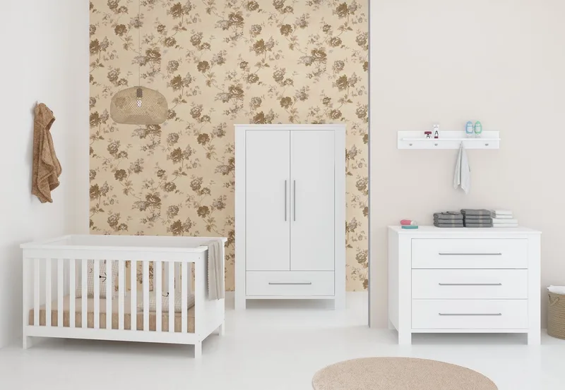 Noel Meegroei Babykamer 3-Delig – Ledikant, Commode en Kast – Vanaf Geboorte tot ca. 5 Jaar de Born Lucky en Blanc – photo produit