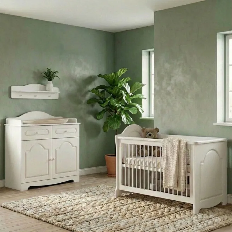 Ohio Babykamer 2-Delig – Ledikant en Commode – Vanaf Geboorte tot ca. 2,5 Jaar de Born Lucky en Blanc – photo produit