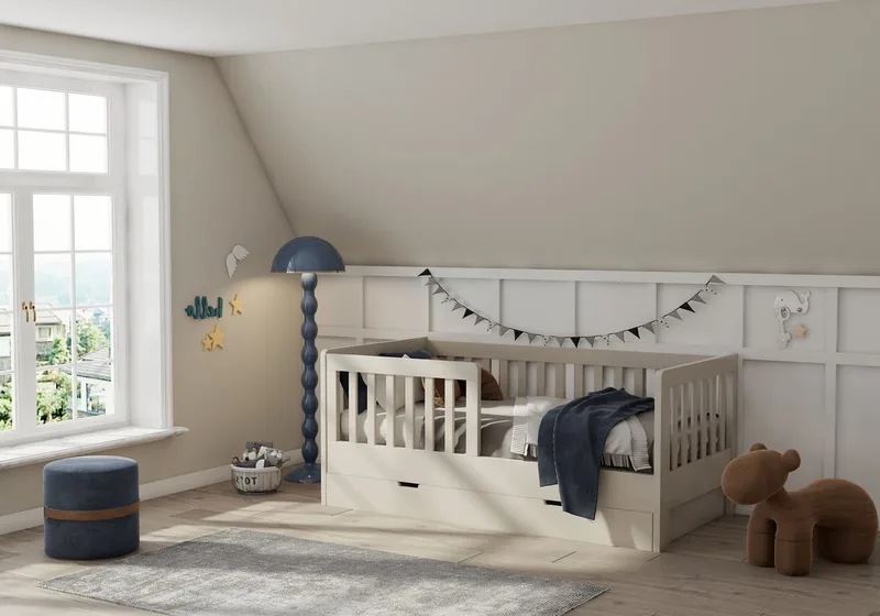 Peuterbed Met Lade Joan 70 x 140 cm de Born Lucky en Clay – photo produit