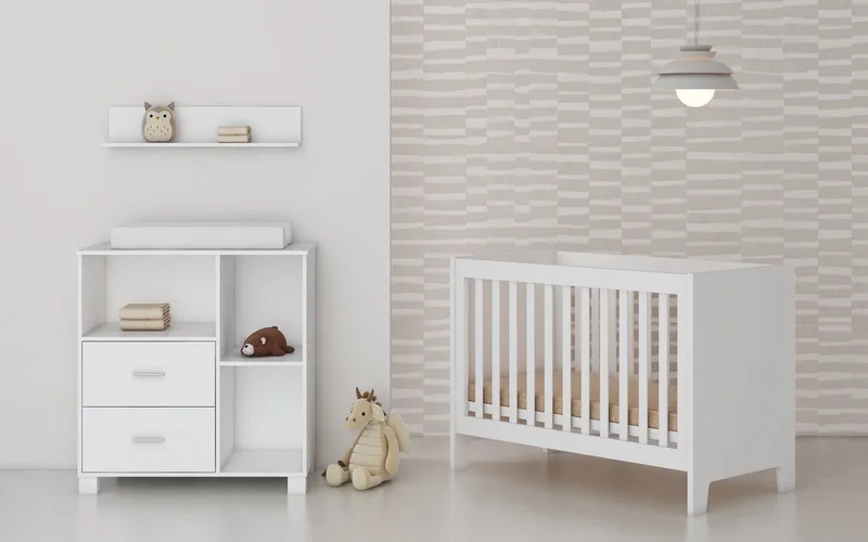 Rio Babykamer 2-Delig – Ledikant en Commode – Vanaf Geboorte tot ca. 2,5 Jaar by Born Lucky in White – product photo