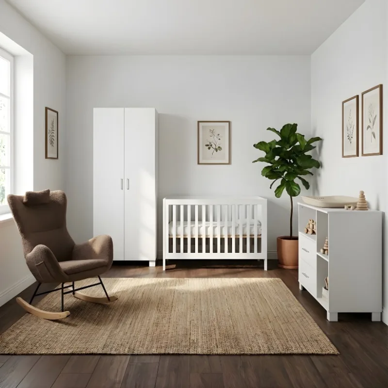 Rio Babykamer 3-Delig – Ledikant, Commode en Kast – Vanaf Geboorte tot ca. 2,5 Jaar de Born Lucky en Blanc – photo produit