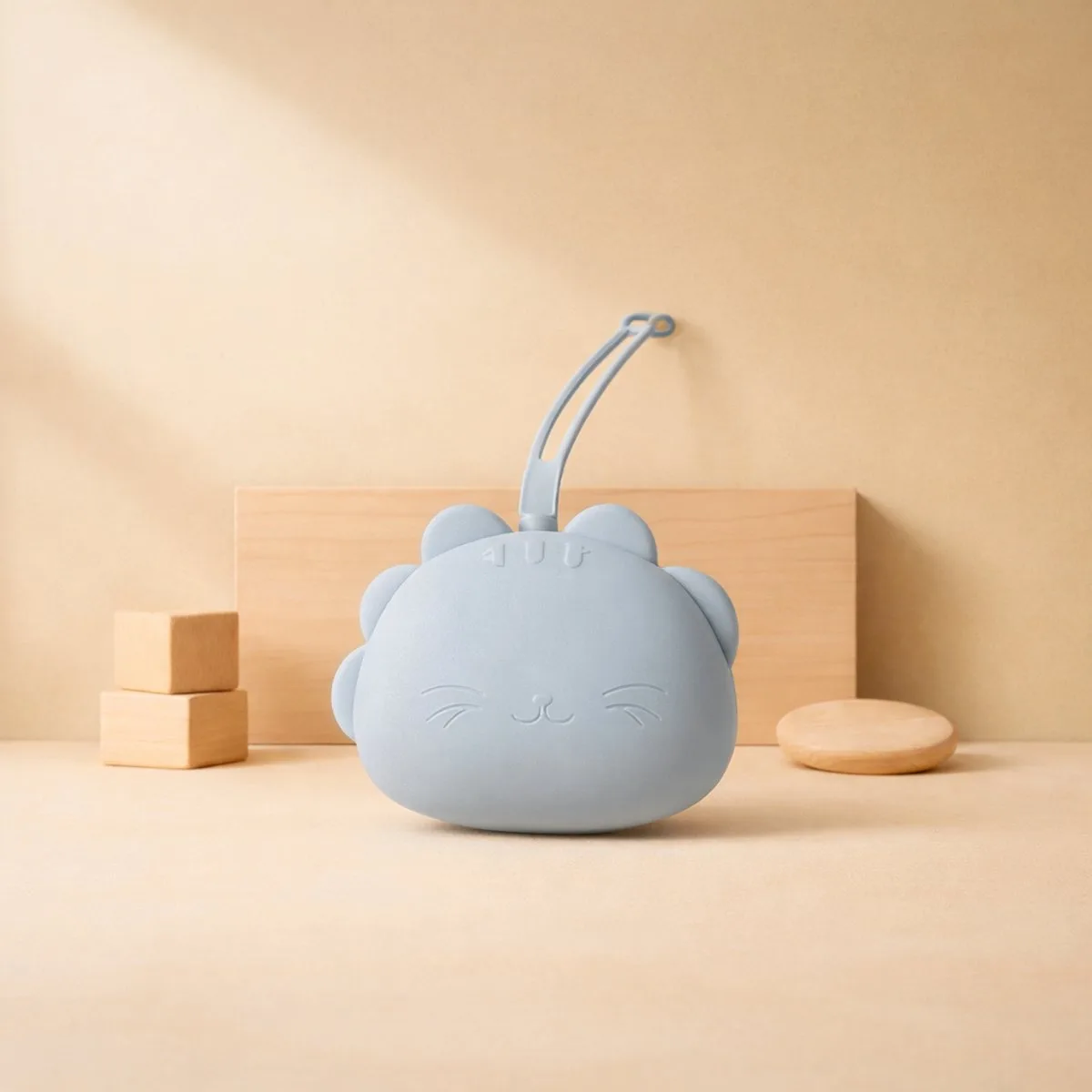 Siliconen fopspeenhouder de Born Lucky en Wolkenblauw – photo produit