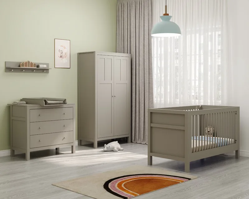 Stanton Meegroei Babykamer 3-Delig – Ledikant, Commode en Kast – Vanaf Geboorte tot ca. 5 Jaar de Born Lucky en Marron – photo produit