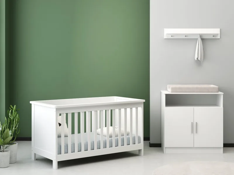 Texas Meegroei Babykamer 2-Delig – Ledikant en Commode – Vanaf Geboorte tot ca. 5 Jaar by Born Lucky in White – product photo