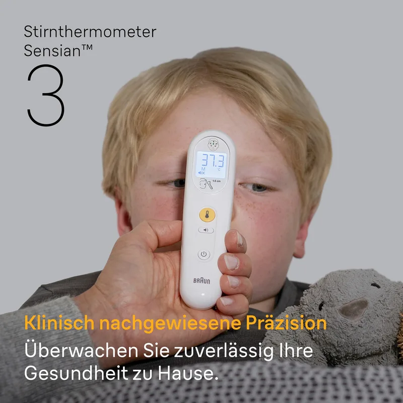 No touch Thermometer Sensian 3 BNT050WE by Braun in Yellow, 11,5 × 21,1 × 4,8 mm – product photo 2 of 3