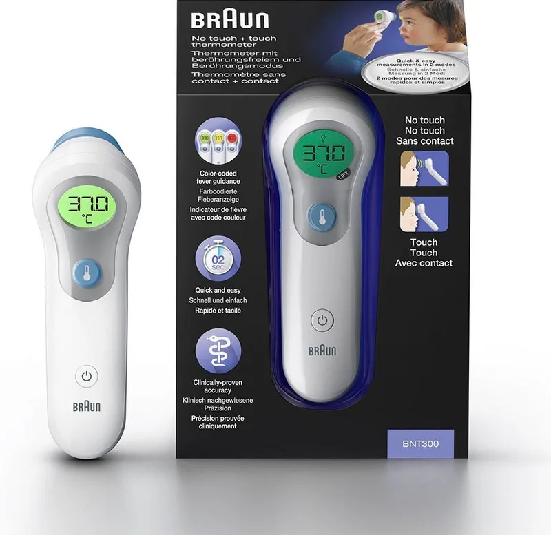 BNT300WE Febertermometer med LED-belysning från Braun i Vit – produktbild