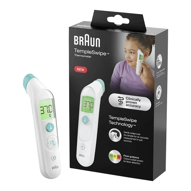 Stirn-Thermometer TempleSwipe BST200 by Braun in White, 13,7 × 21,8 × 5,1 mm – product photo