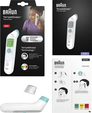 Stirn-Thermometer TempleSwipe BST200 by Braun in White, 13,7 × 21,8 × 5,1 mm – product photo 5 of 5