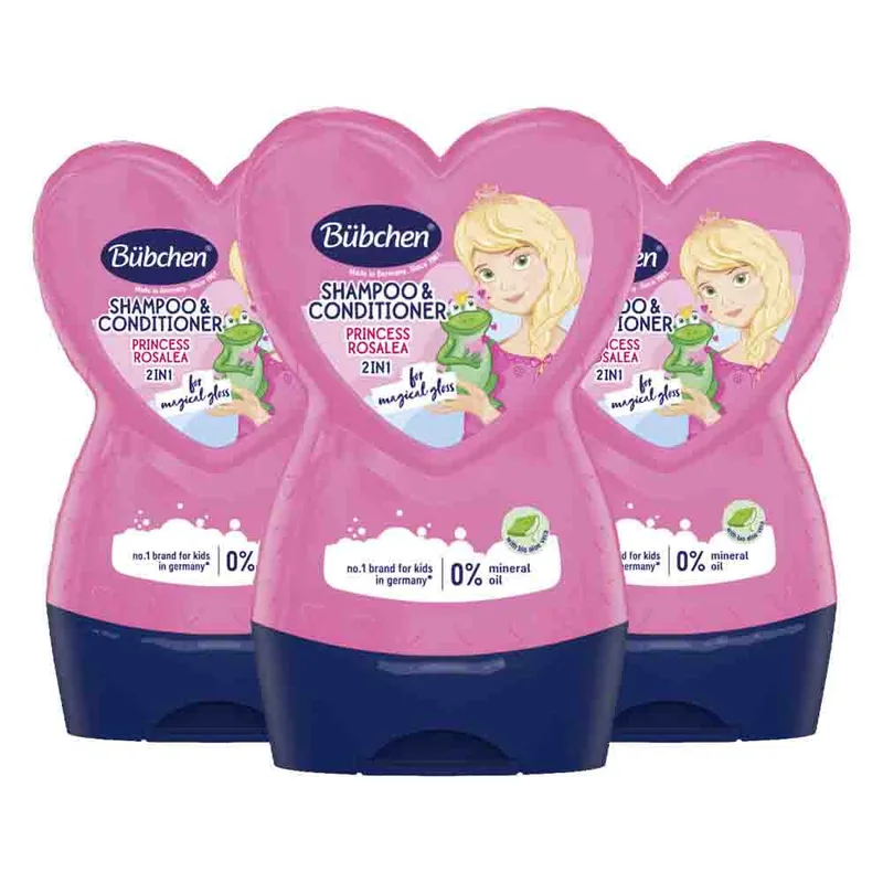 3x Bübchen 2in1 Shampoo & Conditioner Princess Rosalea 230 ml van Bübchen – productfoto