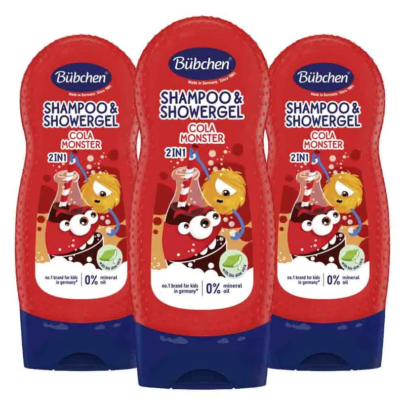 3x Bübchen 2in1 Shampoo & Douchegel Cola Monster 230 ml van Bübchen – productfoto