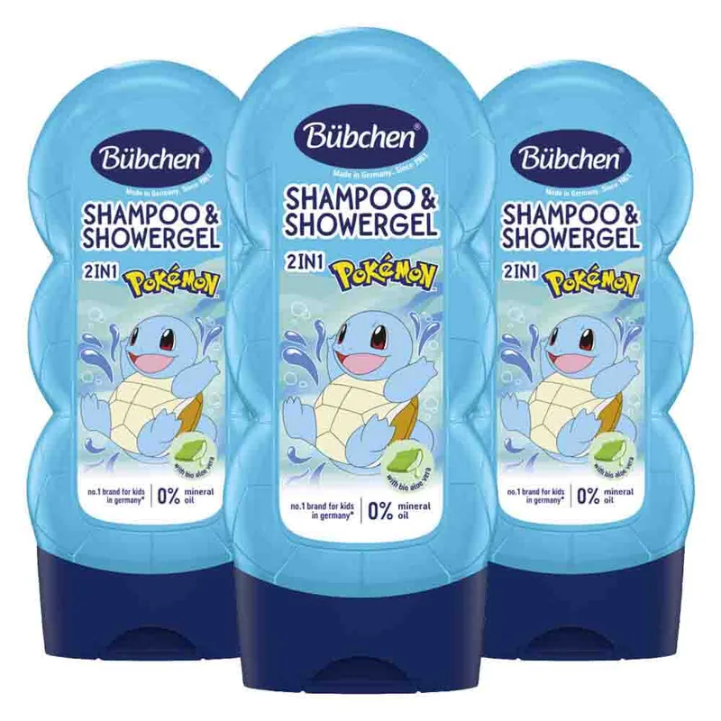 3x Bübchen 2in1 Shampoo & Douchegel Squirtle 230 ml van Bübchen – productfoto