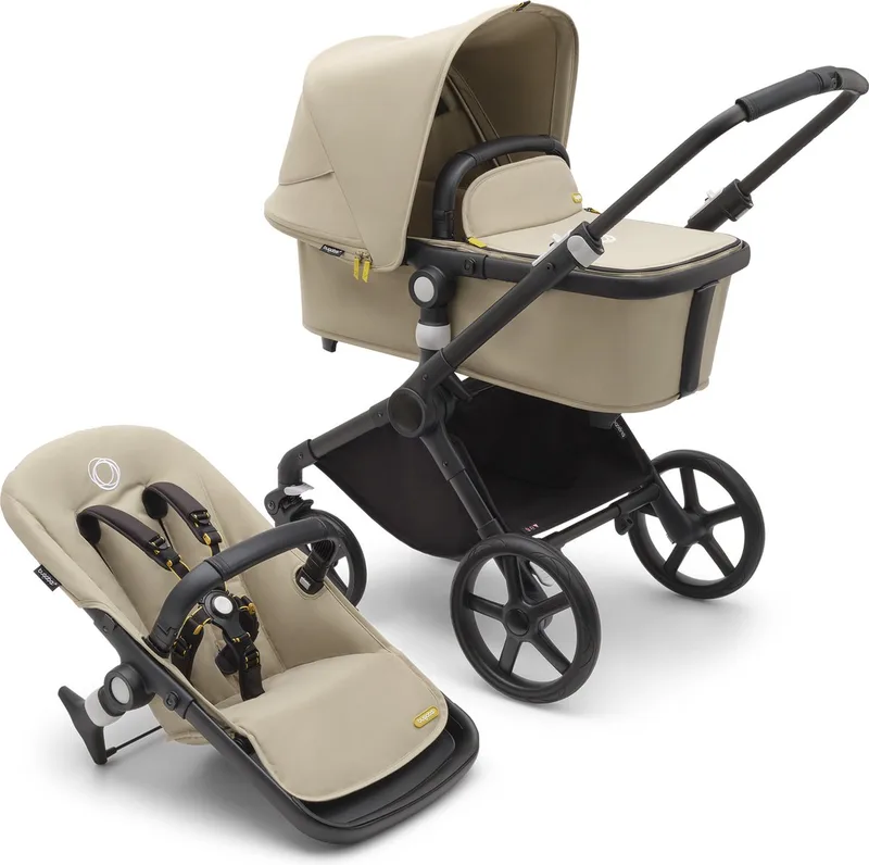 Fox Cub - All-terrain Kinderwagen met Wieg en Stoel, Inklapbaar en Zelfstaand, Desert de Bugaboo en Beige – photo produit