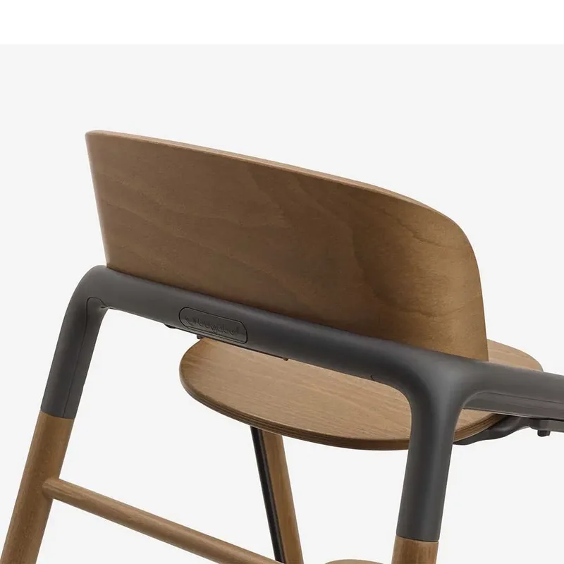 Giraffe houten kinderstoel, verstelbaar in 1 seconde, Dark Wood/Grey von Bugaboo in Grau – Produktfoto 4 von 5