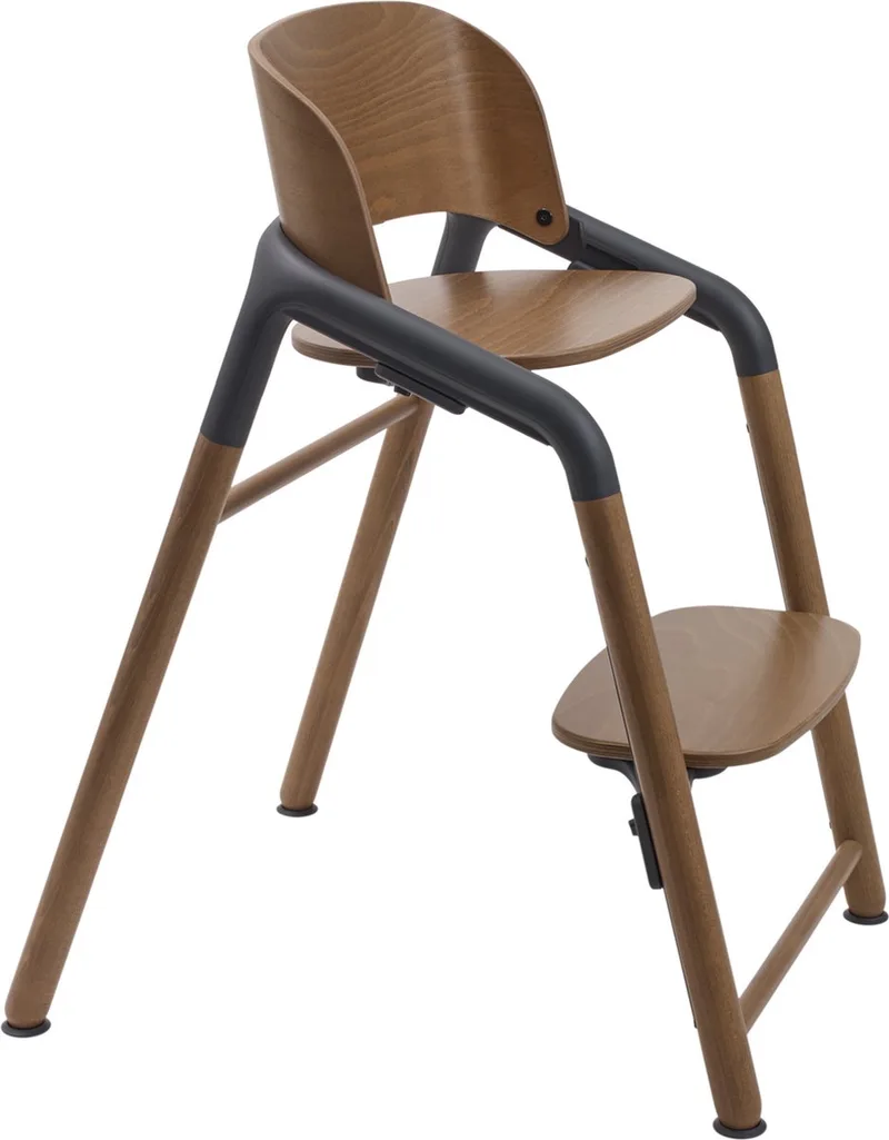 Giraffe houten kinderstoel, verstelbaar in 1 seconde, Dark Wood/Grey van Bugaboo in Grijs – productfoto