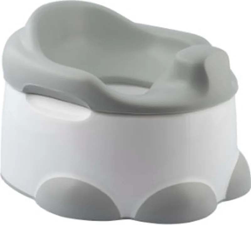 Step 'n Potty Licht Grijs - Toilet Trainer- Opstapje -Toilet Bril Zitje - 3 in 1 WC Potje -WC Zindelijkheids Training voor Jongens/Meisjes - Urinoirs voor Kind/Peuter van 2 tot 7 jaar - met Licht Grijs van Bumbo in Wit – productfoto