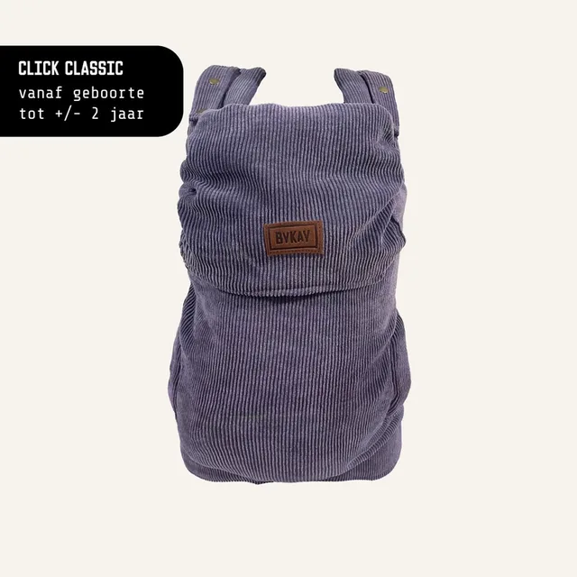 Click Classic - draagzak baby - ergonomisch - newborn tot 2 jaar - tot 18kg - comfortabel en snel - Rib Purple