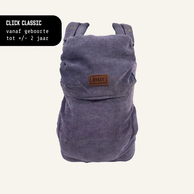 Click Classic - draagzak baby - ergonomisch - newborn tot 2 jaar - tot 18kg - comfortabel en snel - Rib Purple van Bykay in Paars – productfoto