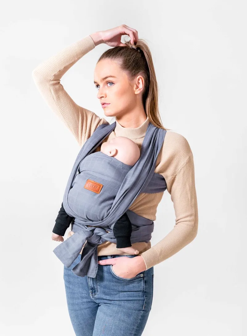 MyKay - draagdoek newborn - geschikt voor prematuren - tot 10 kg - broekmaat 44 tot 74 - hydrofiel van Bykay in Mouse Grey – productfoto