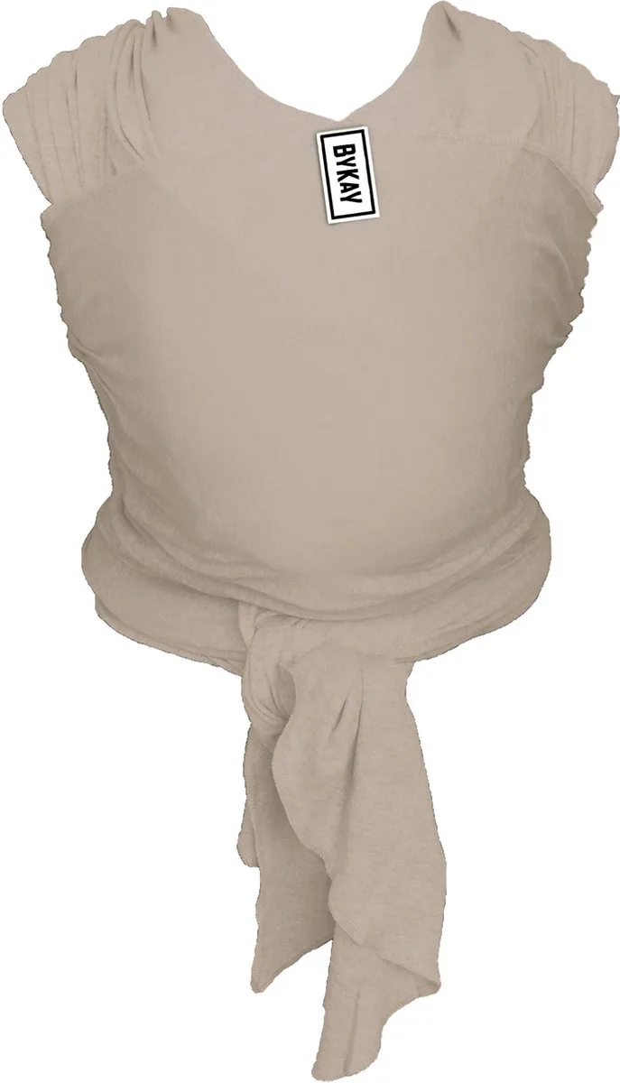 Stretchy Classic - rekbare draagdoek baby - ergonomisch - biologisch katoen - tot 10kg - one size - beige van Bykay in Sand – Ecru – productfoto