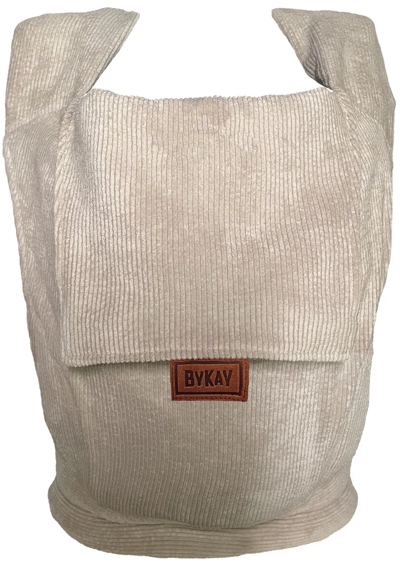 Tiny Click - draagzak baby - ergonomisch - newborn - broekmaat 50 tot 74 - beige - Rib Almond Sand van Bykay in Ecru – productfoto