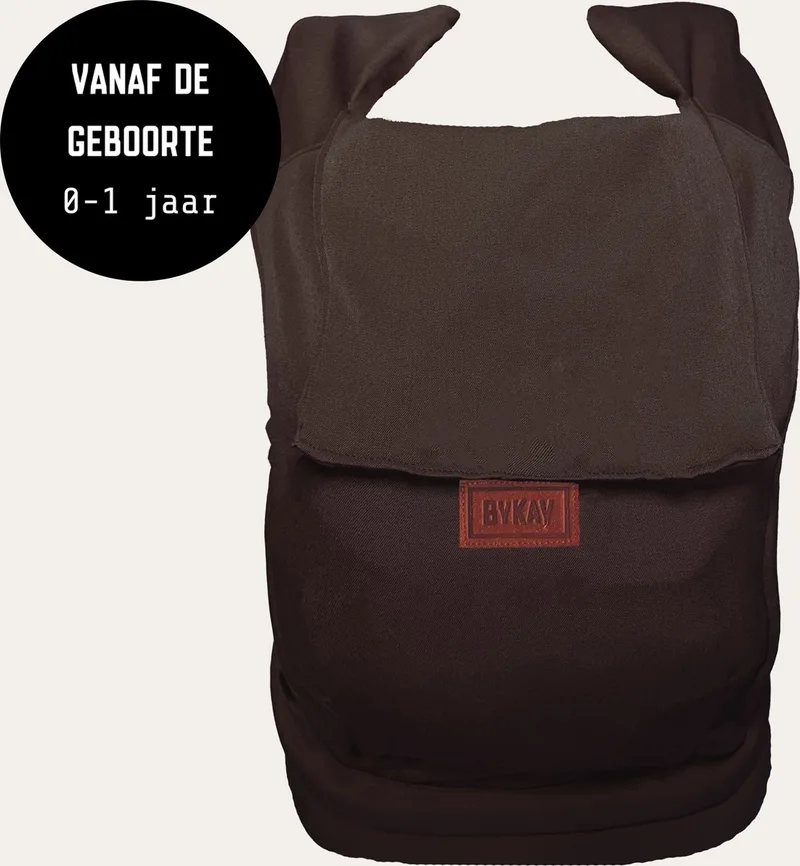 Tiny Click - draagzak baby - ergonomisch - newborn - broekmaat 50 tot 74 - Dark Roast van Bykay in Bruin – productfoto