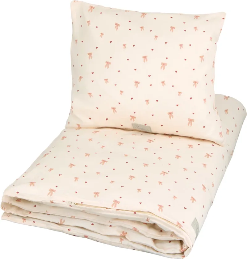 Bows Dekbedovertrek - 70 x 100 cm - GOTS van Cam Cam Copenhagen in Roze 1 – productfoto