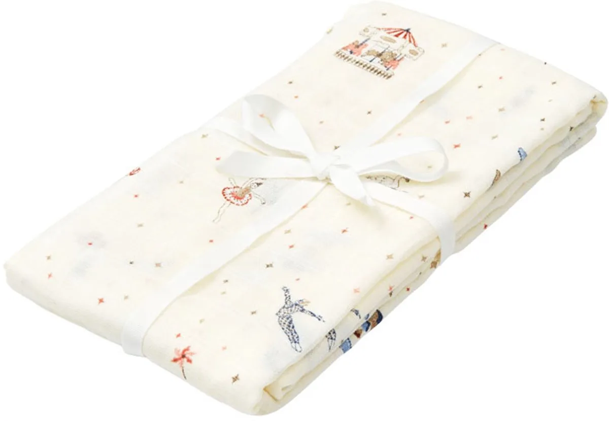 Carousel Swaddle - 120 x 120 cm fra Cam Cam Copenhagen i Créme – produktbillede