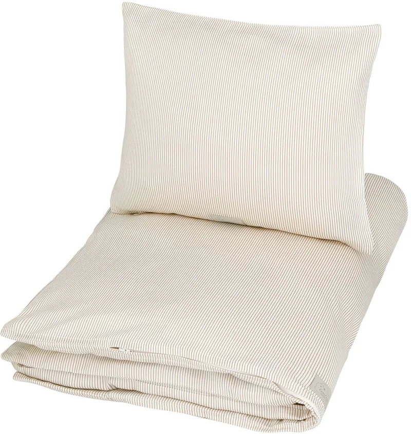 Classic Stripes Dekbedovertrek - 100 x 140 cm - Camel by Cam Cam Copenhagen in Beige – product photo