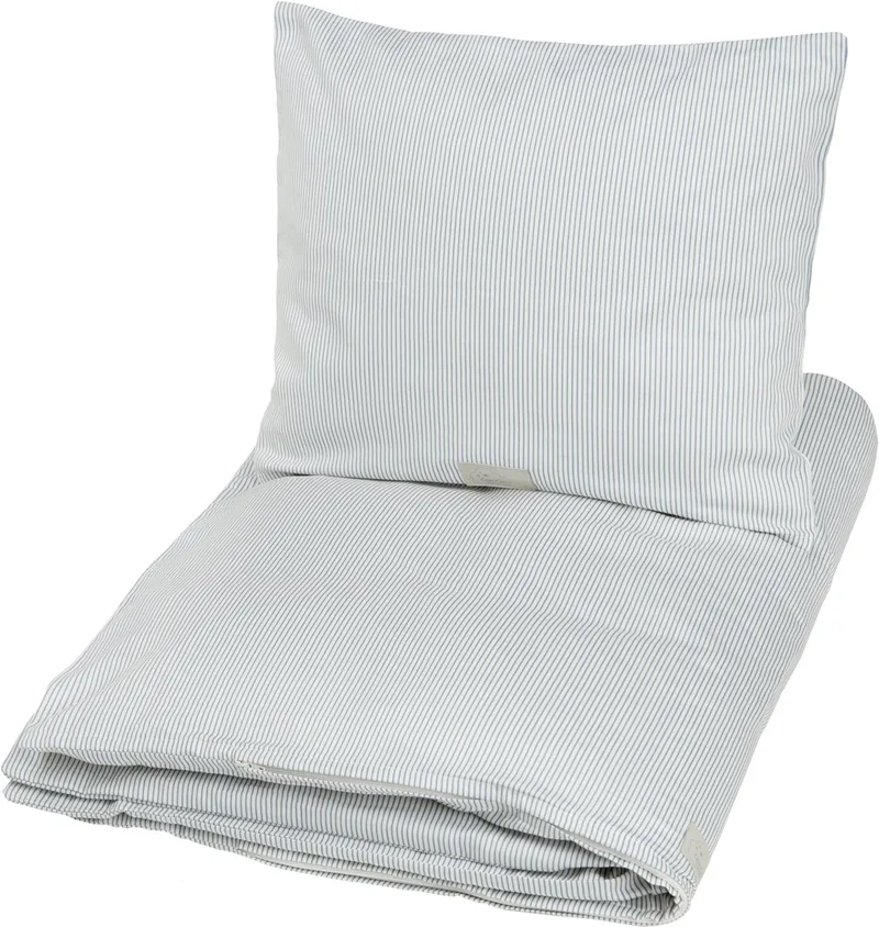 Classic Stripes Dekbedovertrek - 140 x 200 cm - Blue de Cam Cam Copenhagen en Bleu – photo produit