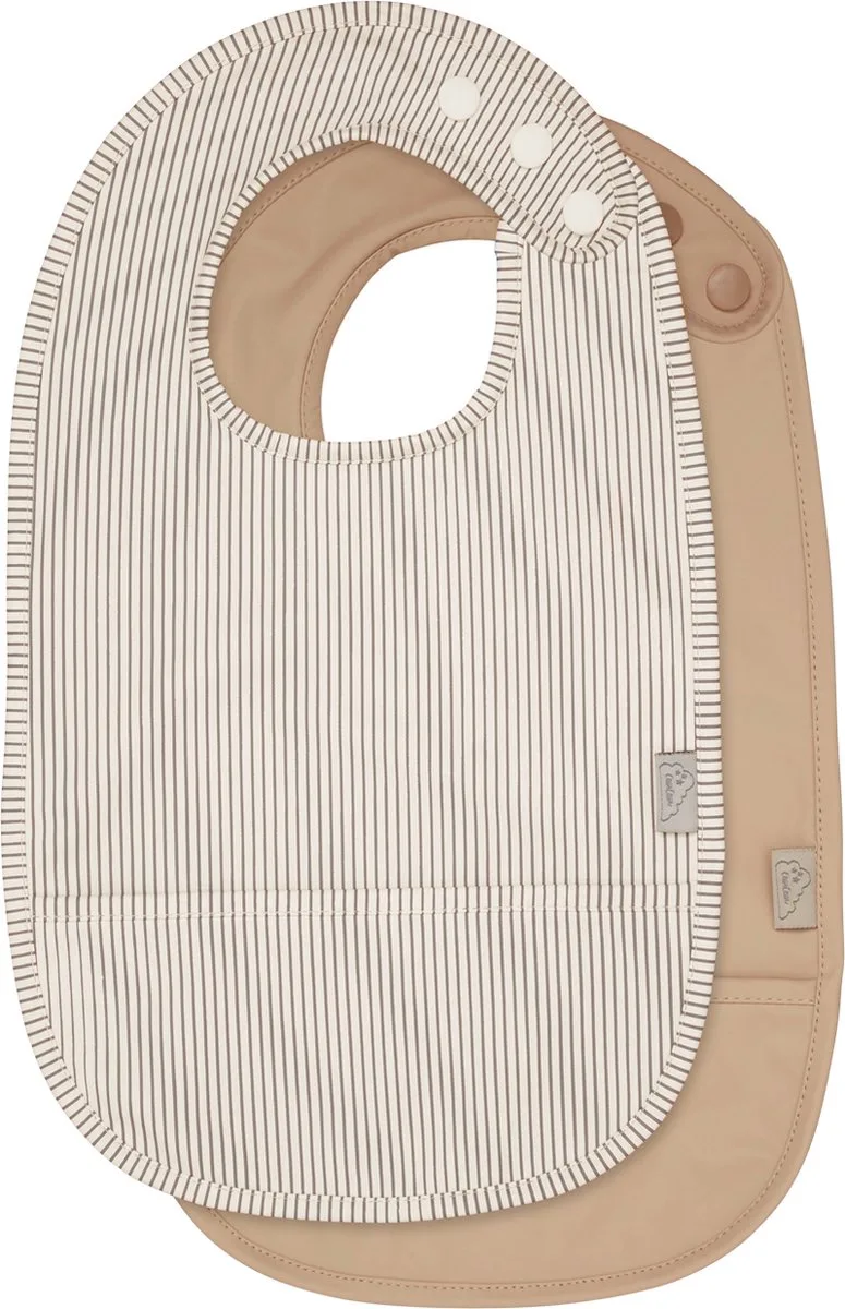 Classic Stripes Slabbetje - 2 Stuks - Camel de Cam Cam Copenhagen en Beige – photo produit