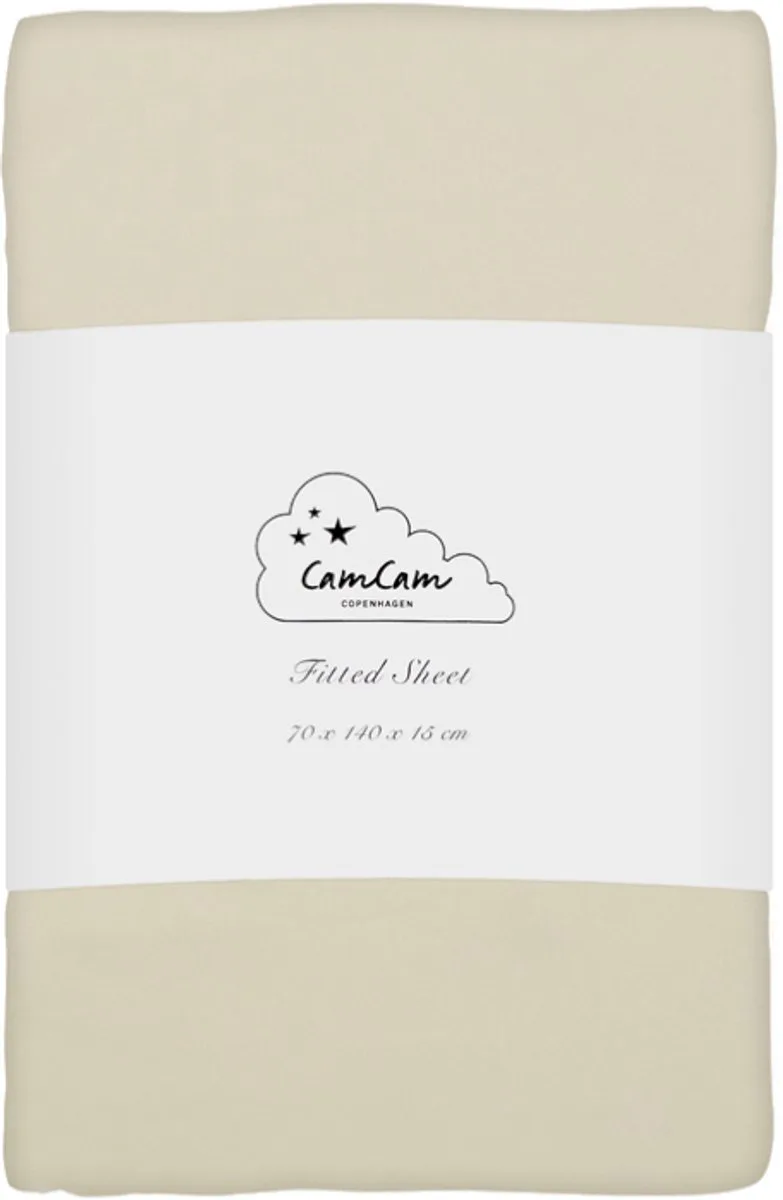 Hoeslaken - 70x140x15 cm - GOTS - Praline van Cam Cam Copenhagen in Créme – productfoto
