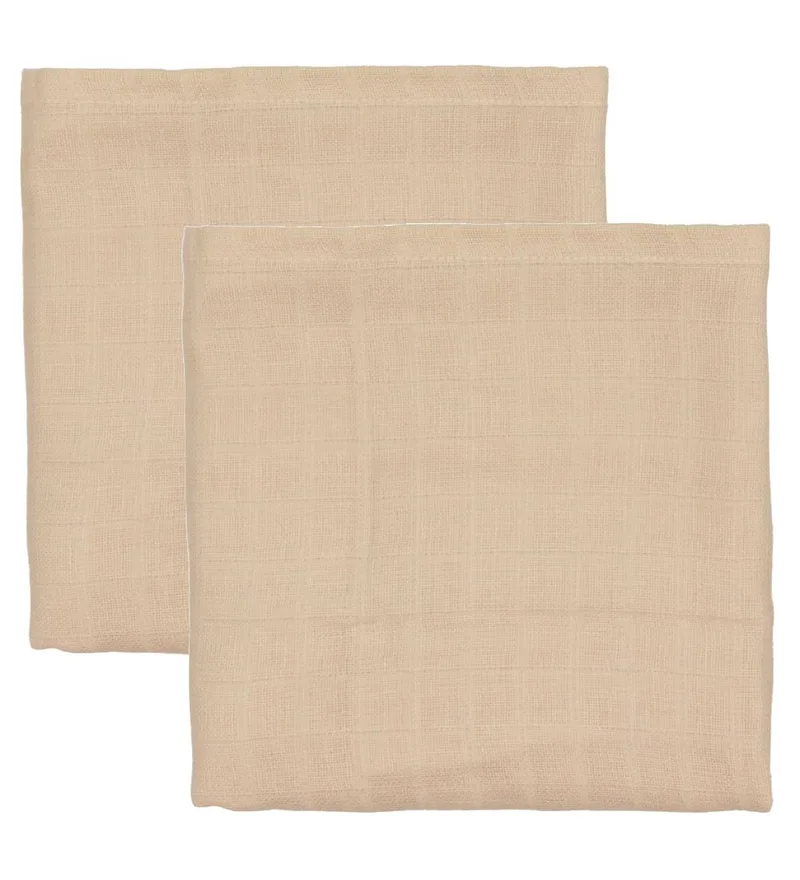 Hydrofiele Doek - 70x70 - 2-pack - Amandel van Cam Cam Copenhagen – productfoto