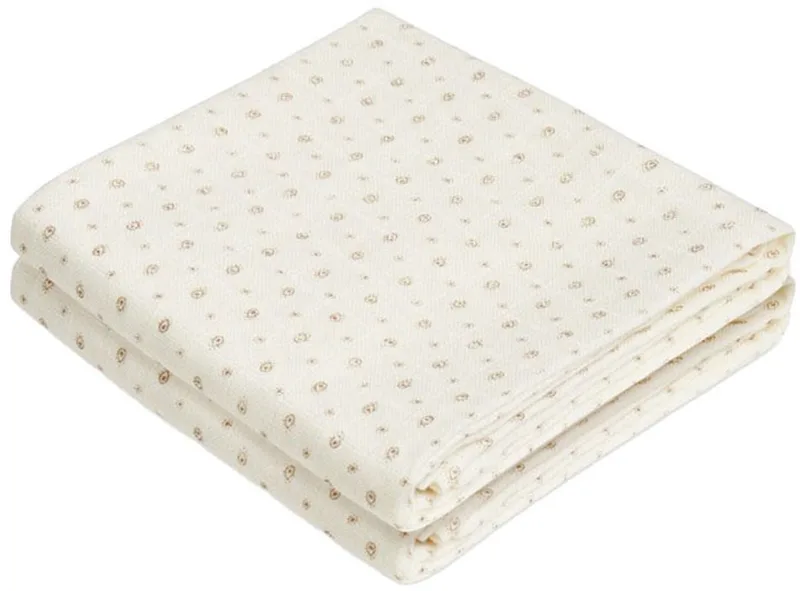 Hydrofiele Doeken - 2 Stuks - Rowan - 70 x 70 cm van Cam Cam Copenhagen in Créme – productfoto